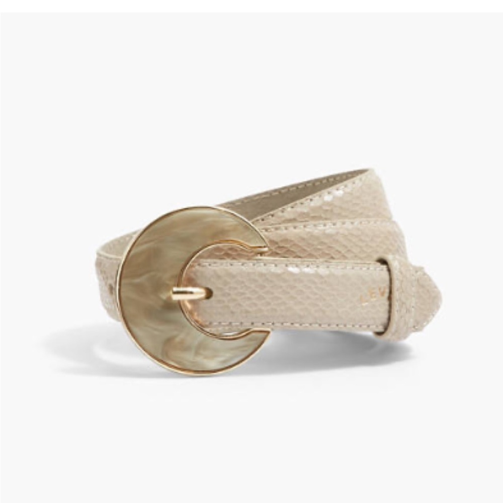 Levi’s Pearl Buckle Snakeskin Beige Belt 100% Leather